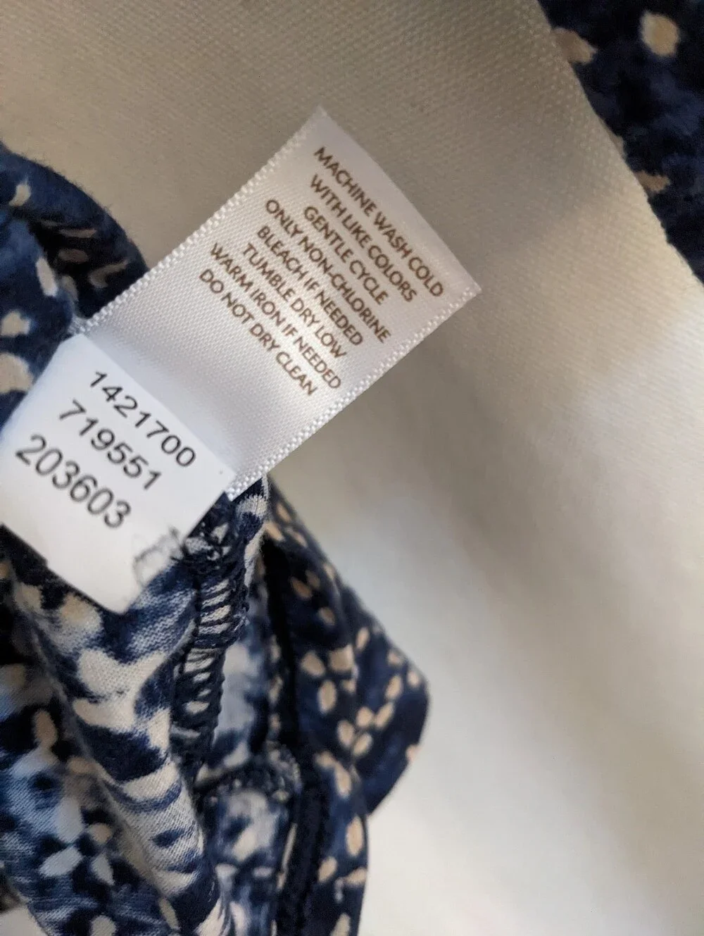 J. Jill Wearever Collection Top XL Blue Tan Pima Cotton Blouse - Picture 4 of 8